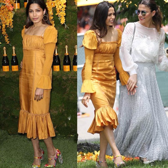 Cinq A Sept Ilana Midi Dress Caramel Orange Brown Size 0 Shopbop Tiered Bohemian - Picture 15 of 15